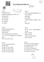 Vorschau - Arbeitsblätter - Meeresschildkröten kostenlos Quiz Ausmalbilder - Seite 1