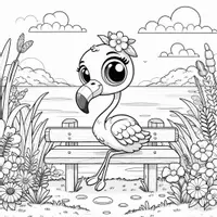 Vorschau - Mal- und Bastelvorlagen - Flamingo Ausmalbilder (50 Malvorlagen) inkl. Stundenentwurf (PDF) - Seite 2