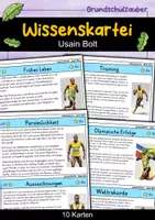 Vorschau - Bildkarten - Usain Bolt - Wissenskartei - Berühmte Persönlichkeiten - Deckblatt