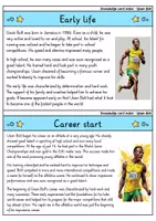 Vorschau - Bildkarten - Usain Bolt - Knowledge card index - Famous personalities (English) - Seite 1