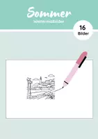Vorschau - Mal- und Bastelvorlagen - rund um den Sommer - 18 Weitermalbilder - Deckblatt