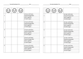 Vorschau - Anderer Materialtyp - Stundenfeedback Bogen klein - Platzsparend - Deckblatt