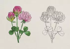 Vorschau - Mal- und Bastelvorlagen - Blumen realistisch ausmalen - 10 Malvorlagen mit vorgegebenen Farben - Seite 2