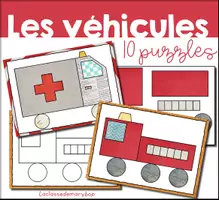 Aperçu - Jeux - Les véhicules - 10 puzzles - Page de couverture