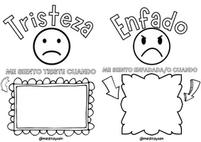 Vista previa - Manualidades / Dibujos para colorear - Emociones básicas para colorear - página 2
