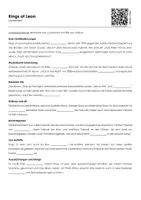 Vorschau - Arbeitsblätter - Kings of Leon (Lückentext und Übungen) - Deckblatt