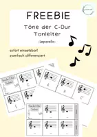 Vorschau - Arbeitsblätter - Leporello - C Dur Tonleiter (2-fach differenziert!) FREEBIE - Deckblatt