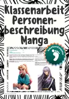 Vorschau - Arbeitsblätter - Klassenarbeiten+EWH - Personenbeschreibung - Manga - Deckblatt