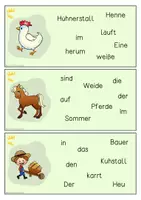 Vorschau - Bildkarten - Auf dem Bauernhof, Schüttelsätze Karteikarten, differenziert - Seite 2