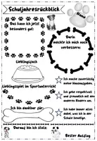 Vorschau - Arbeitsblätter - Schuljahresrückblick Hundeklasse Reflexionsbogen zum Schuljahr - Seite 1