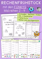 Vorschau - Arbeitsblätter - Rechenfrühstück Malreihen, Klasse 2, Rechnen-Schneiden -Kleben - Deckblatt