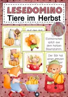Vorschau - Spiele - Lesedomino : Tiere im Herbst - Deckblatt