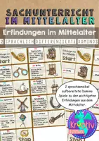 Vorschau - Stationenlernen - Mittelalter Dominos zu Erfindungen - Deckblatt