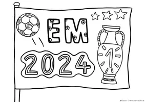 Vorschau - Mal- und Bastelvorlagen - EM 2024, Ausmalbild EM 2024, Europameisterschaft 2024 - Seite 1