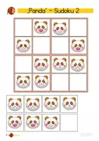 Vorschau - Arbeitsblätter - Bilder-Sudoku Panda Tiere - Seite 1