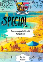 Vorschau - Arbeitsblätter - Sommergedicht - Ein kreatives Arbeitsblatt ☀️🌻 Entdecke den Zauber des Sommers! ☀️🌻 - Deckblatt