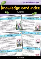 Vorschau - Bildkarten - Axolotl - Knowledge card index - Animals (English) - Deckblatt