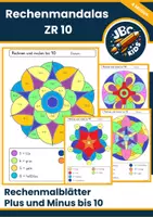 Vorschau - Arbeitsblätter - Rechenmandalas bis 10 – Rechenmalblätter Plus & Minus (Klasse 1) - Deckblatt
