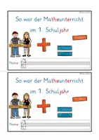 Vorschau - Stundenentwürfe - Mathe Klasse 1 Rückblick: Matheunterricht 1. Schuljahr Reflexionsheft - Seite 1
