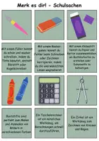 Vorschau - Arbeitsblätter - Merk es dir Schulsachen (schwer) - DaZ/DaF, Deutsch (Klasse 1 bis 4) - Seite 2