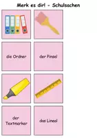 Vorschau - Arbeitsblätter - Merk es dir Schulsachen (einfach) - DaZ/DaF, Deutsch (Klasse 1 bis 4) - Seite 3