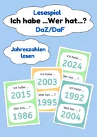 Vorschau - Spiele - DaZ/DaF Lesespiel Ich habe... Wer hat...?: Jahreszahlen - Deckblatt