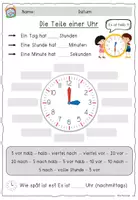 Vorschau - Arbeitsblätter - Die Teile einer Uhr / Uhrzeiten - Seite 2