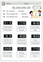 Vorschau - Arbeitsblätter - Die Teile einer Uhr / Uhrzeiten - Seite 3