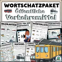 Vorschau - Spiele - Wortschatzpuzzle "Öffentliche Verkehrsmittel" DaZ / DaF / Deutsch - Deckblatt