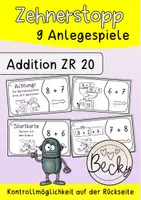 Vorschau - Stundenentwürfe - Zehnerstopp 9 Anlegespiele (Zehnerüberschreitung ZR 20 Addition, Robos) - Deckblatt