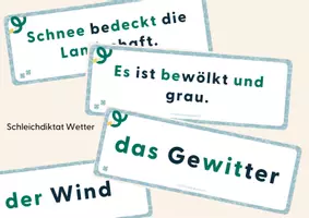 Vorschau - Arbeitsblätter - Schleichdiktat Wetter | Fächerübergreifend Deutsch und Sachunterricht - Seite 1