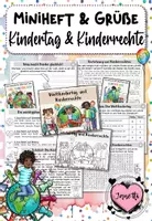Vorschau - Arbeitsblätter - Weltkindertag / Kindertag / Kinderrechte: Miniheft & Grußkärtchen - Deckblatt