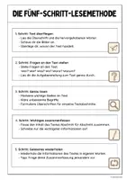 Vorschau - Merkblätter - Die Fünf-Schritt-Lesemethode (Merkblatt) - Seite 1