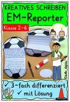Vorschau - Stundenentwürfe - Fußball EM 2024 Reporter - Kreatives Schreiben - Deckblatt