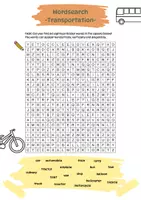 Vorschau - Arbeitsblätter - Wordsearch - "Transportation" - Suchsel - Seite 1