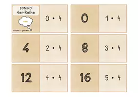 Vorschau - Spiele - Domino 4er-Reihe (kleines 1x1/kleines Einmaleins) - Seite 1