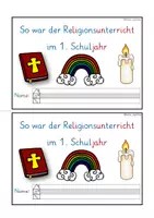 Vorschau - Stundenentwürfe - Rückblick Religion Klasse 1: Religionsunterricht 1. Schuljahr Reflexionsheft - Seite 1