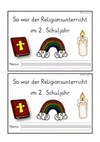 Vorschau - Stundenentwürfe - Rückblick Religionsunterricht 2. Klasse: Religion 2. Schuljahr Reflexionsheft - Seite 1