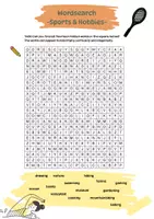 Vorschau - Arbeitsblätter - Wordsearch - "Sports & Hobbies" - Suchsel - Seite 1