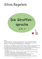 Vorschau - Arbeitsblätter - Giraffensprache, ab Kl. 2 - Deckblatt