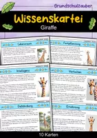 Vorschau - Bildkarten - Giraffe - Wissenskartei - Tiere - Deckblatt