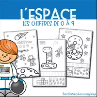 Aperçu - Fiches - Les chiffres de 0 à 9 - L´espace - Page de couverture