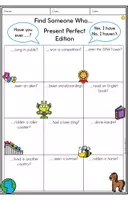Aperçu - Feuilles d'exercices - Present Perfect (Have you ever?) - Find Someone Who... Activity - Page 3