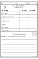 Vista previa - Hojas de trabajo - Free Time (Hobbies) - Partner Interview - página 2