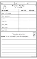 Vista previa - Hojas de trabajo - Free Time (Hobbies) - Partner Interview - página 3