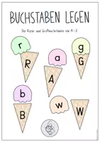 Vorschau - Spiele - ABC-Legematerial - Großbuchstaben und Kleinbuchstaben (Eis) - Deckblatt