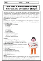Vorschau - Arbeitsblätter - Futur I und II: Bildung, Gebrauch und Übungen - Seite 1