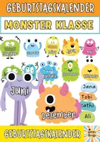Vorschau - Poster - MONSTERKLASSE-Geburtstagskalender mit süßen Monaten! Klassenraum Deko! - Deckblatt