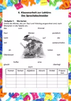 Vorschau - Arbeitsblätter - Klassenarbeit zur Lektüre "Sprachabschneider" + EWH - Seite 2