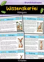 Vorschau - Bildkarten - Känguru - Wissenskartei - Tiere - Deckblatt